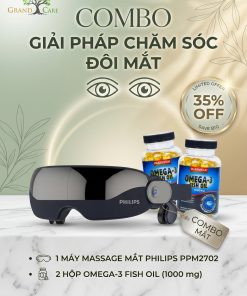 COMBO chăm sóc mắt: máy massage mắt PPM2702 + 2 hộp Omega 3
