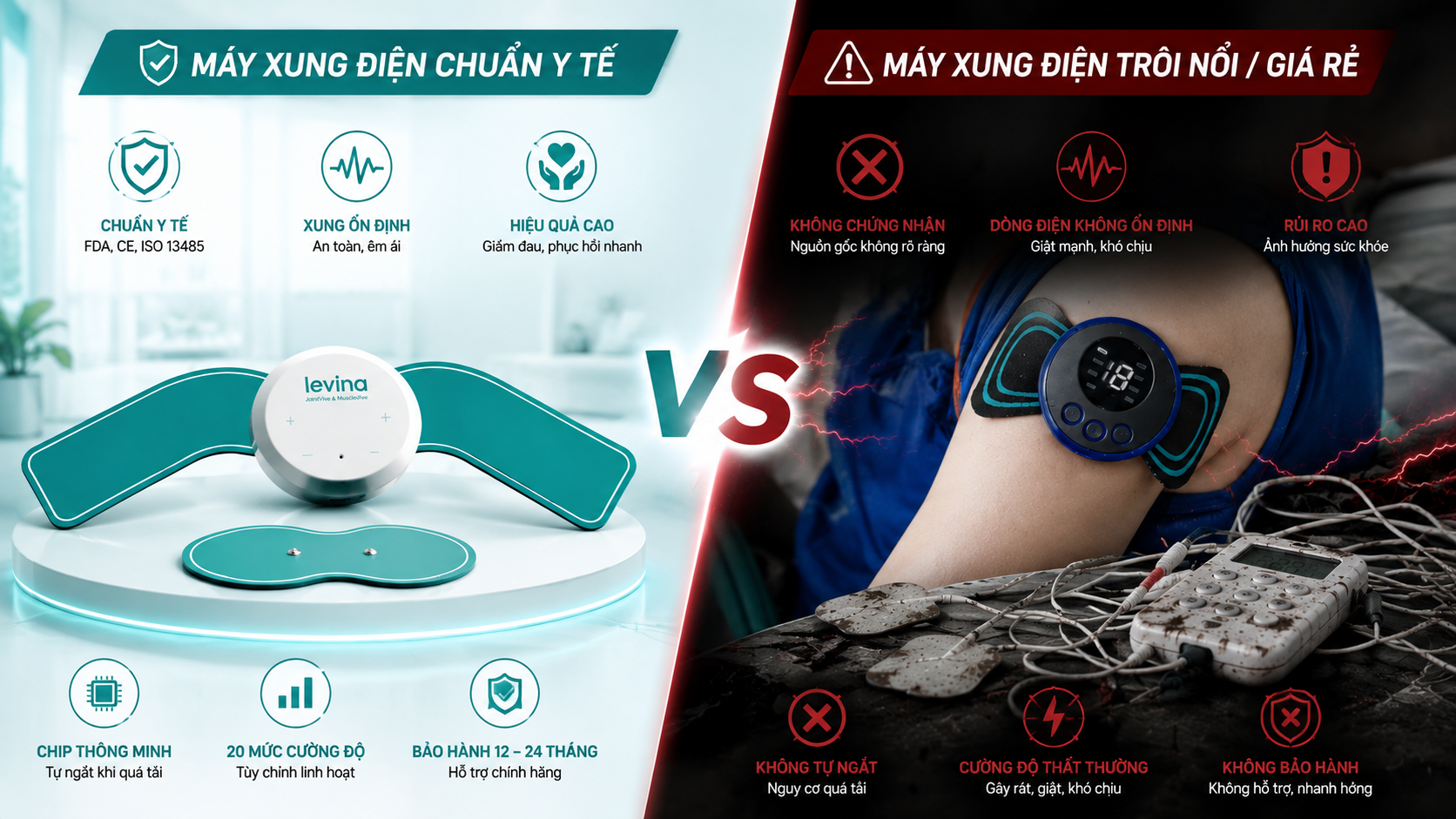 Phân biệt máy xung điện chuẩn y tế