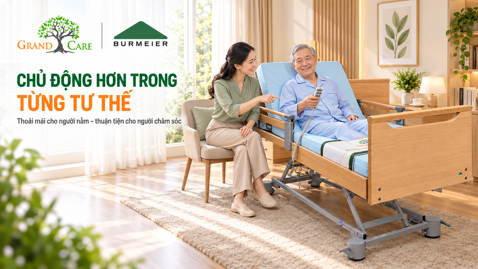 Các chức năng điều chỉnh cơ bản trên giường điện Homecare