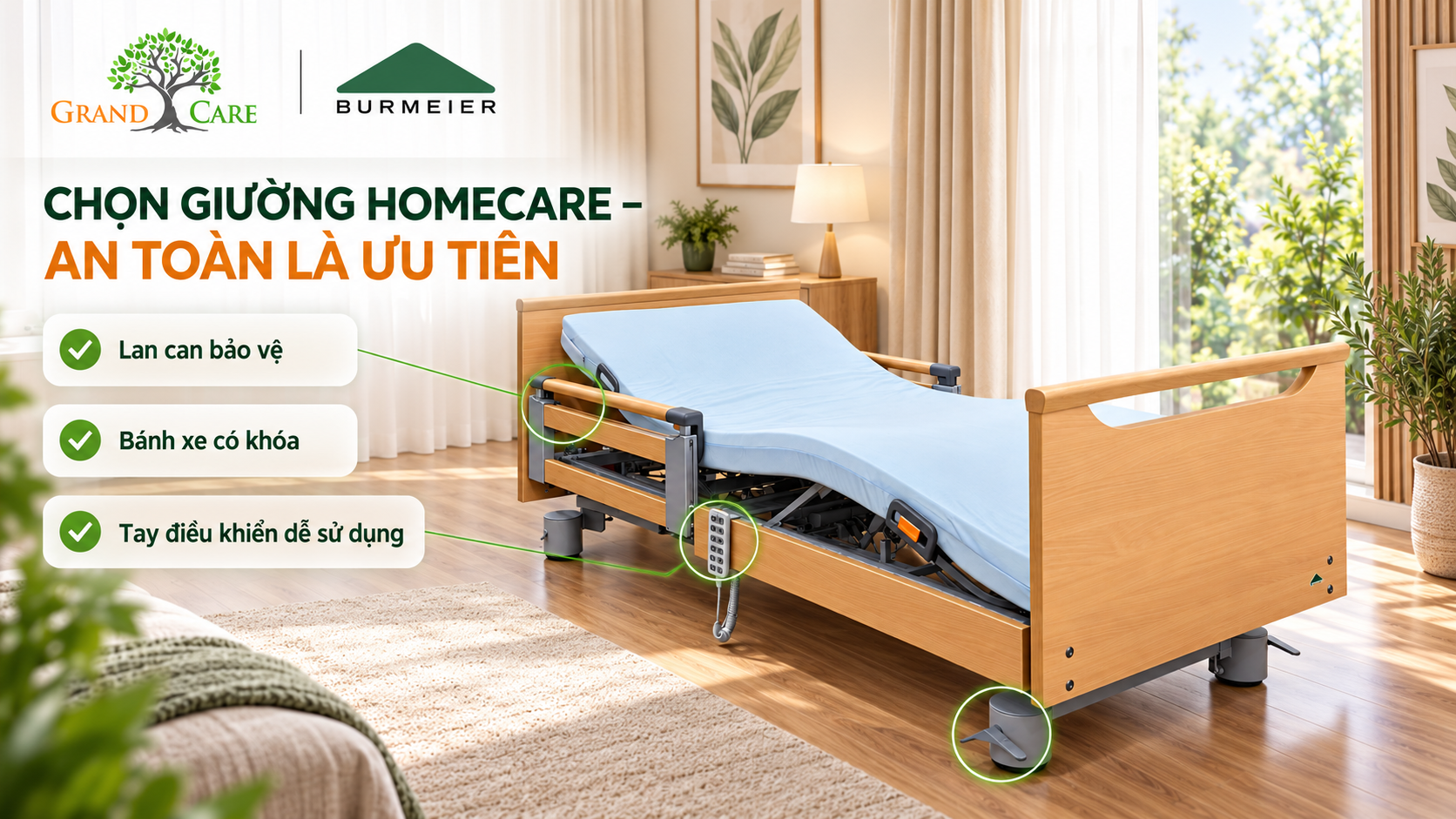 Giường điện Homecare Burmeier nâng cao chất lượng cuộc sống